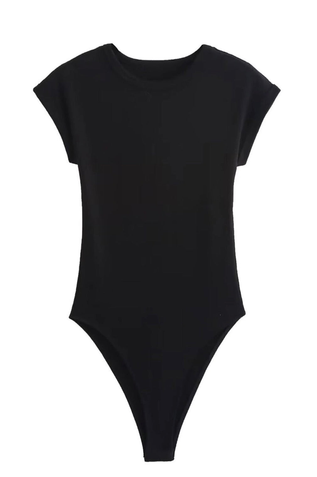 Striped Sleeveless Bodycon Bodysuit / Black