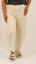 Stripe Casual Barrel Jeans