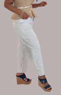 Stripe Casual Barrel Jeans / Blue